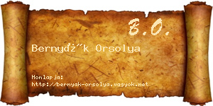 Bernyák Orsolya névjegykártya